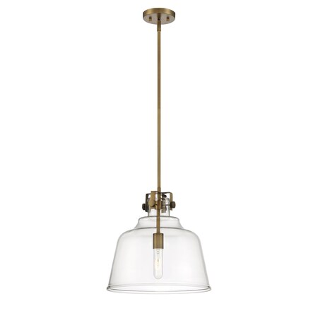 Designers Fountain Porter 60 Watt 1 Light Old Satin Brass Pendant with Clear Glass Shade D246M-15P-OSB